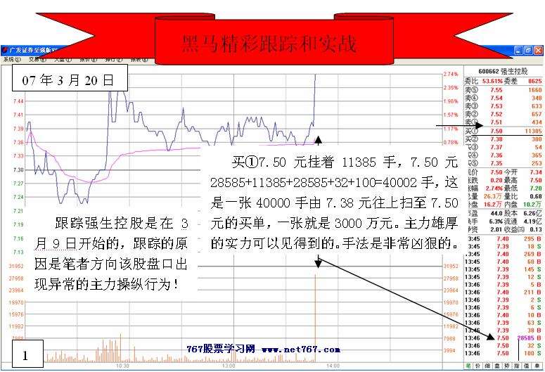 黑马跟踪实战盘口解读