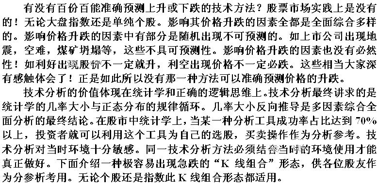 必然下跌的K线形态走势