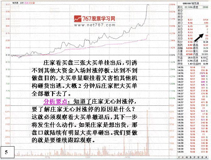 主力无心封涨停盘口