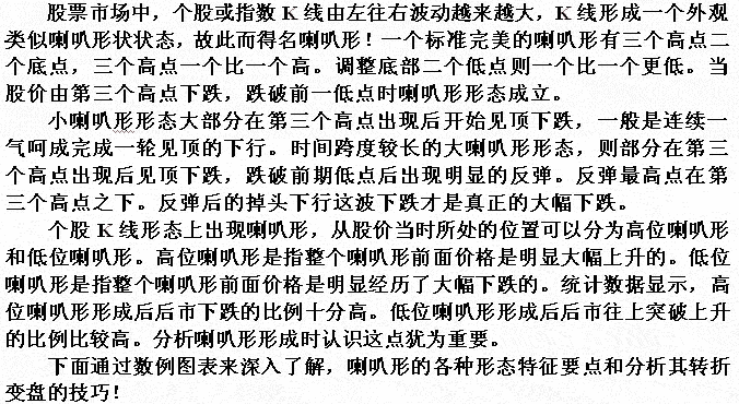 喇叭K线形态短线分析