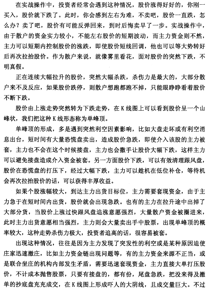 冲高回落单峰顶